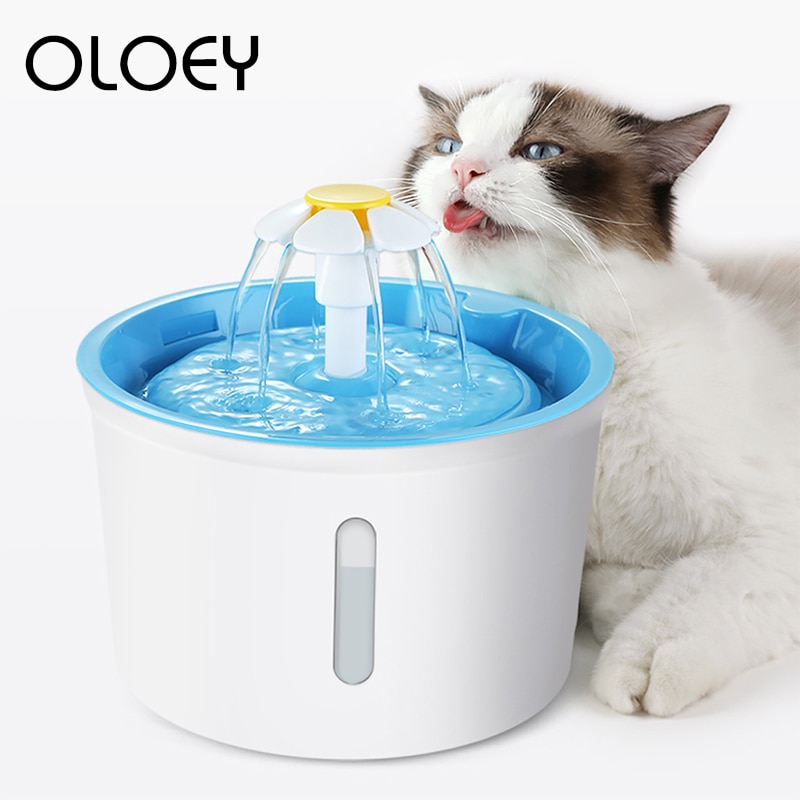 1.6L Automatic Pet Cat Water Fountain Drinking Mute Flower Water Dispenser with Filters Dog Cat Health Caring Drinker Product