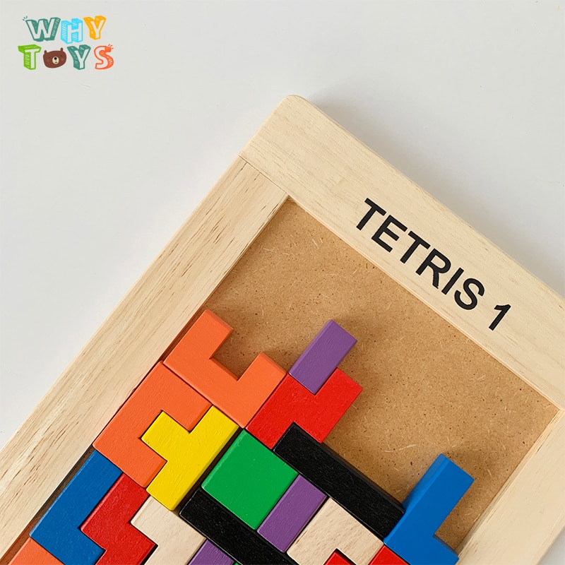Gomma di Legno Tetris puzzle di Giocattolo per Bambini Gioco Da Tavolo in Legno Massello Blocchi di Costruzione di puzzle di Educazione Precoce 2-3-4 anni Vecchio Materiale