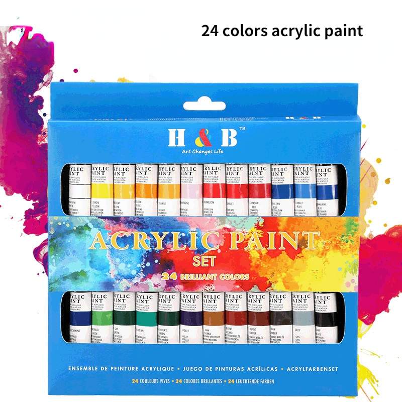 24 Kleuren Acryl Verf Set 12Ml Aluminium Buis Milieubescherming En Waterdicht Diy Graffiti Art Schilderen Gebruiksvoorwerpen