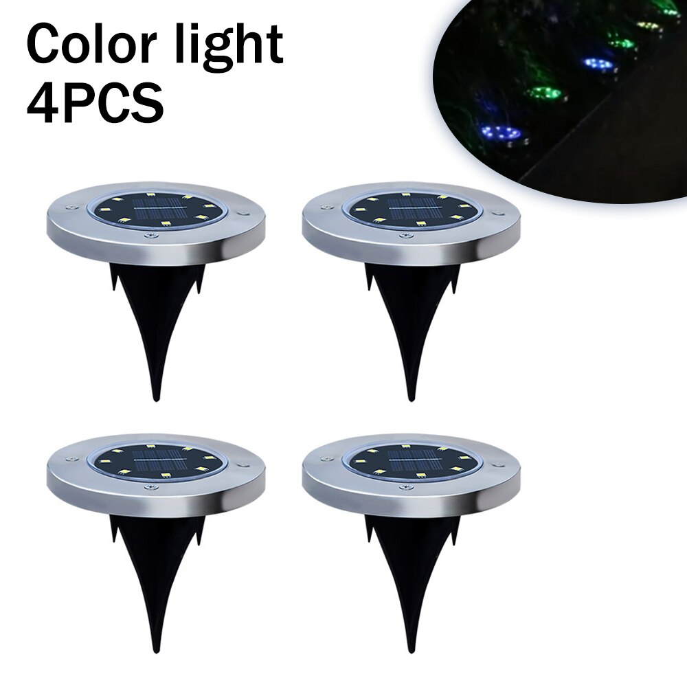 4pcs Solar Garden Lights Stainless Steel Buried Lights Outdoor Plug-In Lawn Lights Courtyard Garden Lights Landscape Lights: A