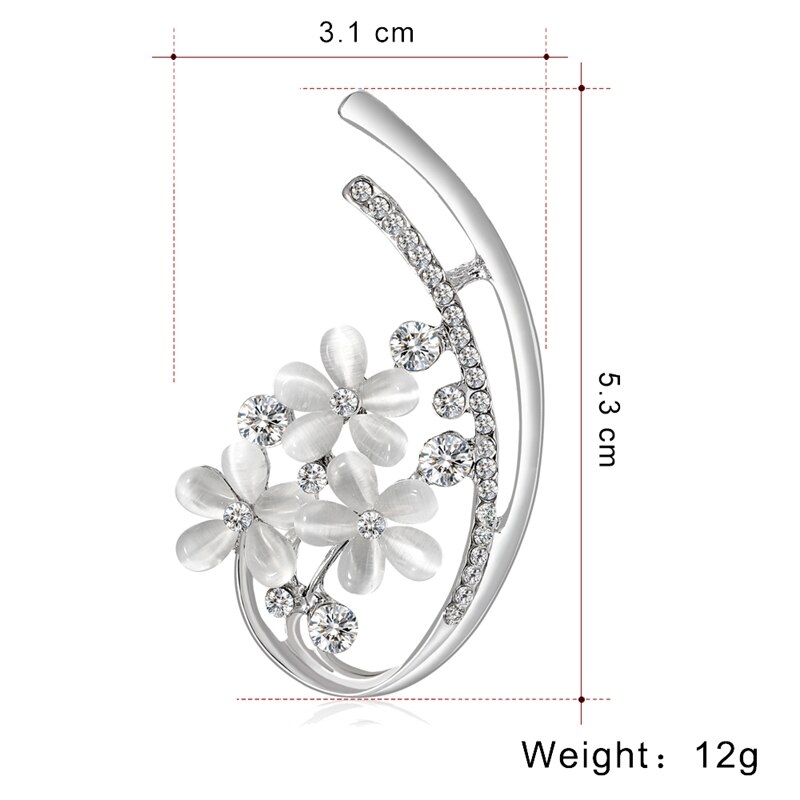 4Pcs Brooch Set - Flower Brooch with Accessories - Rhinestone Jewelry - Elegant Women's Accessory