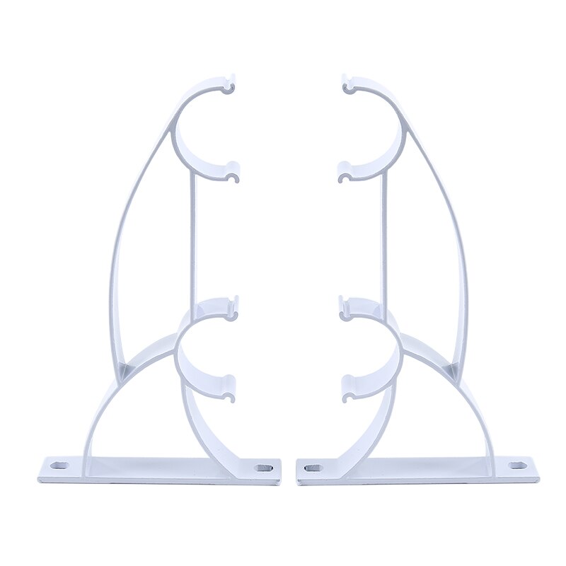 2pcs Double Bracket Aluminum Alloy Paint Durable Foundation Roman Pole Sturdy Heavy-duty Hanging Curtain Track