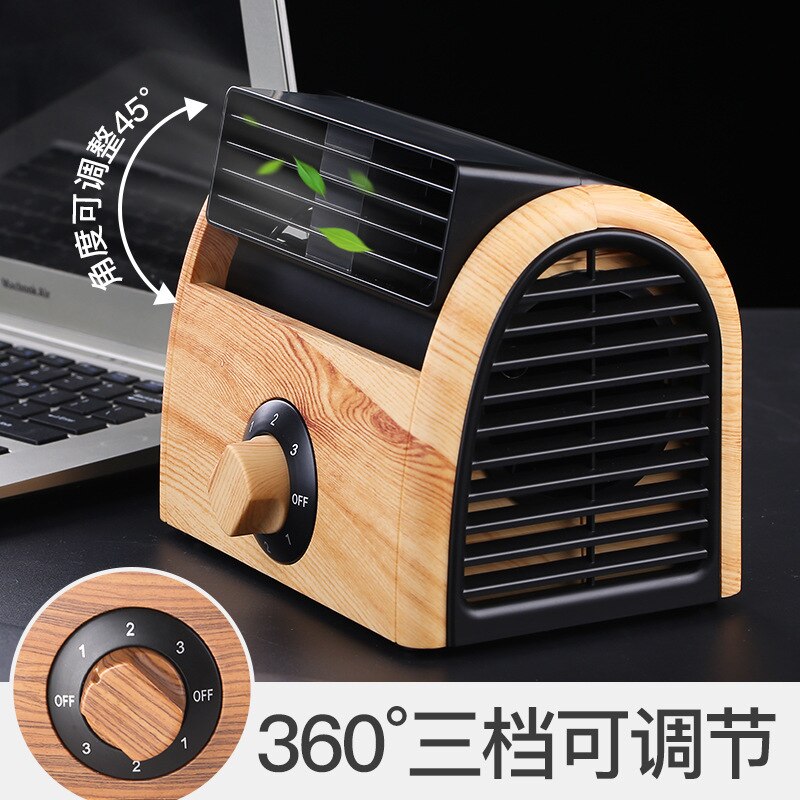 Mini- Small Home Electric Fan Dormitory Air Conditioner Charge Small Fans Office Desktop Student Bed Nothing Leaf Fan