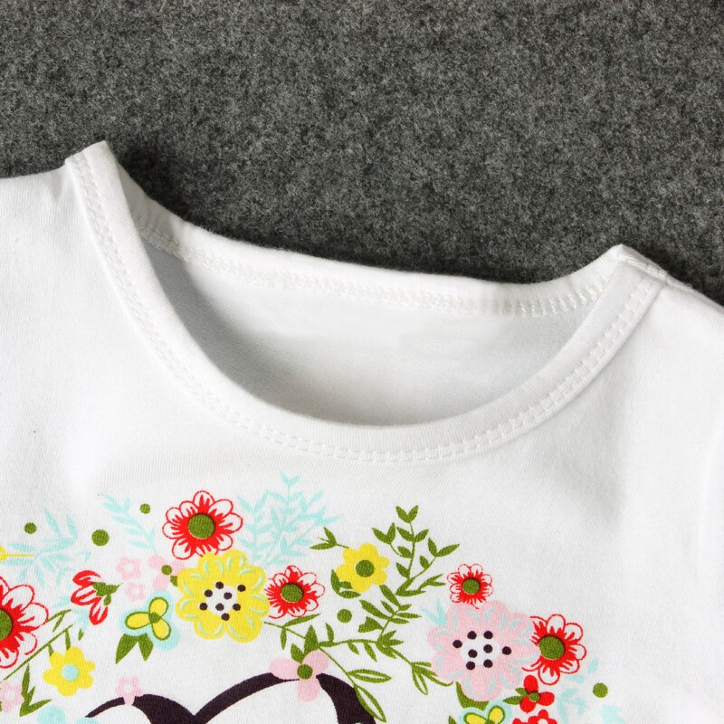 children T-shirt Popular Floral Print Baby Little Boy&Girls Tops Short Sleeve T-Shirt Summer Tee