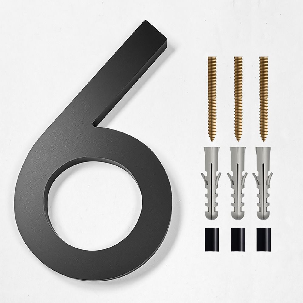 6" Floating House Number Modern House Numbers Garden Door Number with Nail Kit Black 911 Visibility Signage Mailbox Decor: wine red