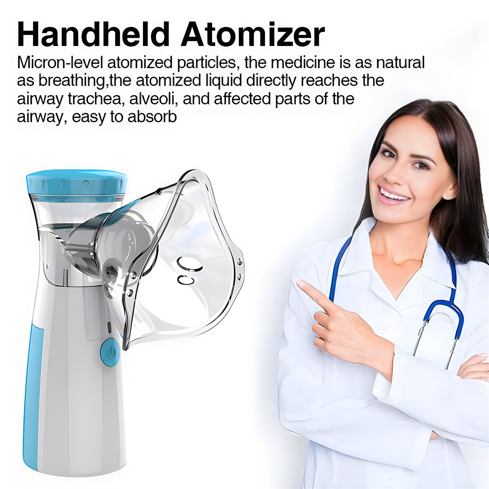 Nebulizador portátil para el cuidado de la salud, inhalador silencioso para aliviar la rinitis, Humidificador doméstico para adultos, atomizador de malla de mano