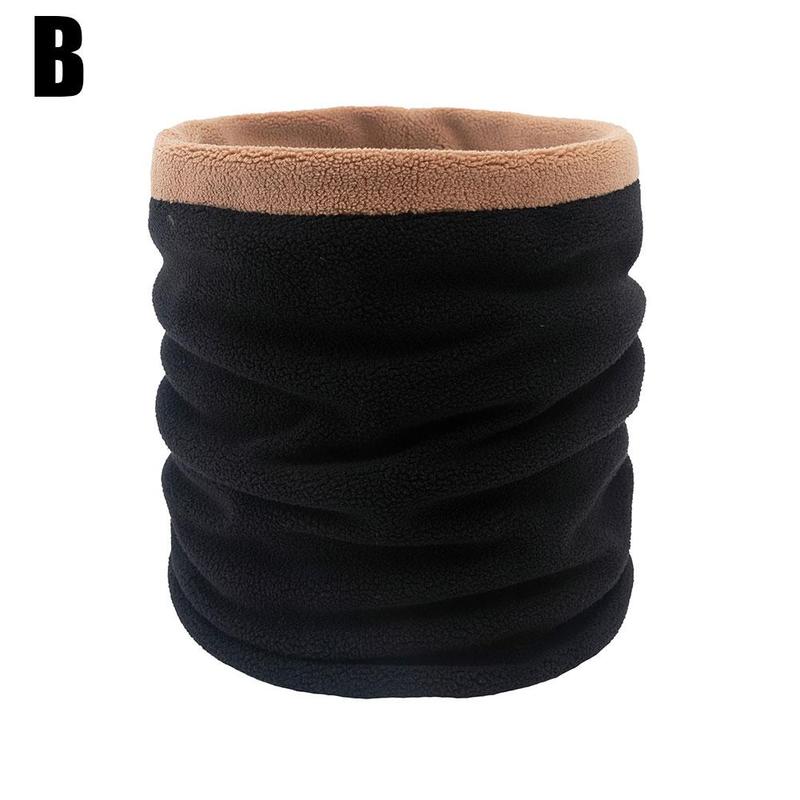 1 stk buff på halsen vinter crinkle hijab fleece skjerf ansikt bandana kvinner menn strikket solid hals skjerf buff på halsen vinter: 02