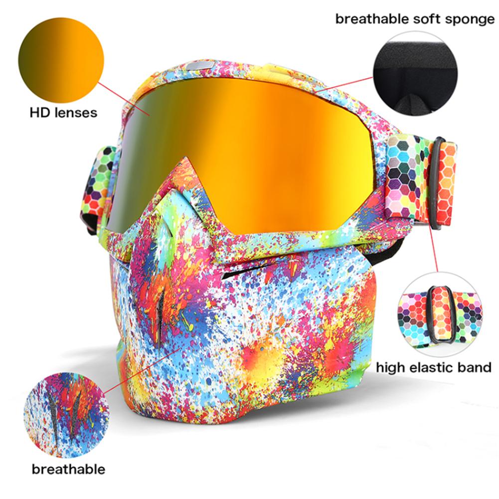 Ski Snowboard Bril Sneeuwscooter Skiën Goggles Winddicht Skiën Glas Motocross Zonnebril Met Mond Filter Earware