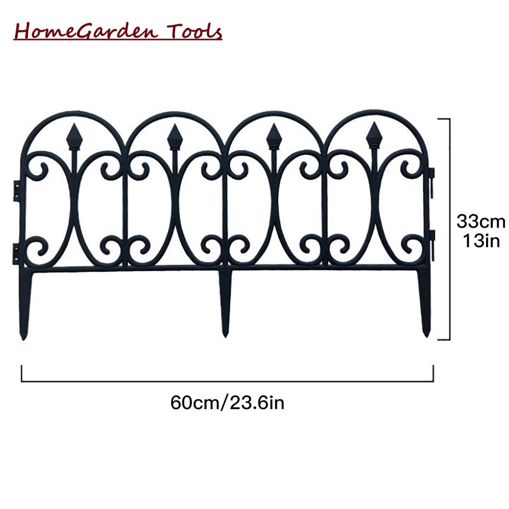 Valla de alambre plegable para jardín, valla decorativa para cama de flores, barrera para perros, borde alto para jardín, color negro, para Patio