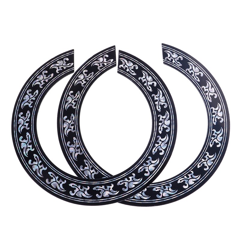 2 Sizes Sound Hole Rose Decal Sticker For Acoustic Classical Guitar Parts Black+Silver