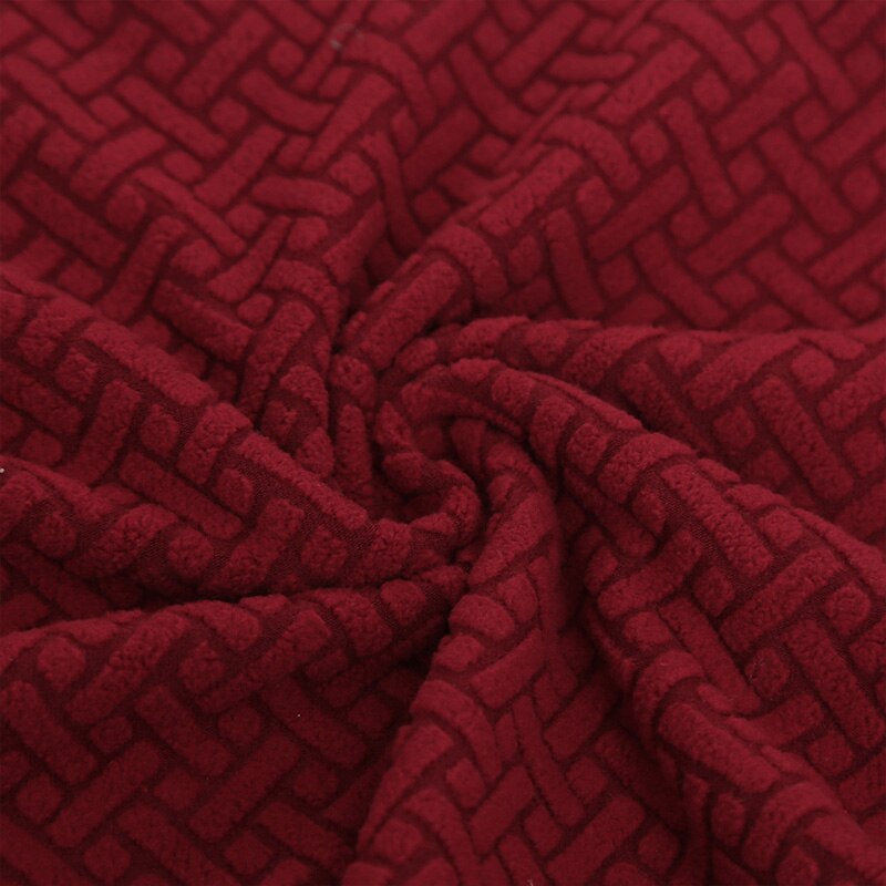 Verwijderbare Eetkamerstoel Seat Cover Jacquard Stretch Stoel Zitkussen Hoes Voor Eetkamer Keuken Stoelen: burgundy