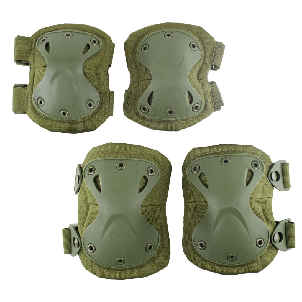 Adjustable Knee Pads & Elbow Pads Air Cushion Outdoor Roller Skating Protective Kit: Green