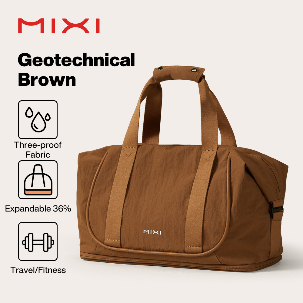 Mixi Travel Bags Women Large Size Capacity Sports Fitness Storage Bag Foldable Duffle Suit Bag For Shoulder Bag Handbag M3020: Dark Khaki