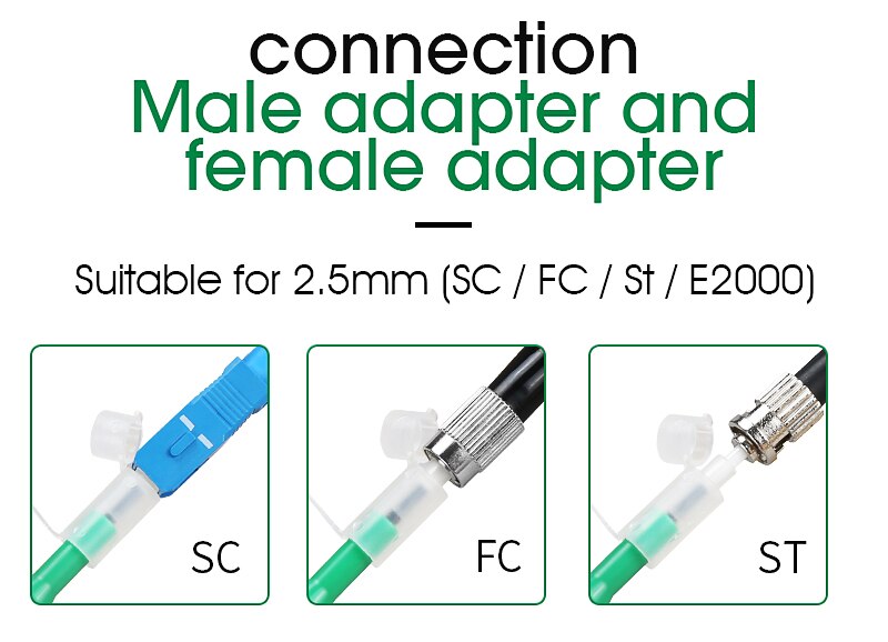 SC One Click Cleaner Tool Fiber Optic Cleaning Pen for SC/FC/ST Connector 2.5mm SC FC ST Adapter