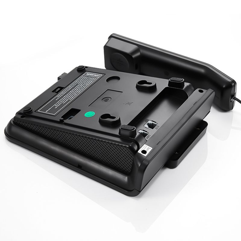 Teléfono Fijo Digital con cable, dispositivo con botón en inglés, dos líneas, tres vías, para oficina y negocios