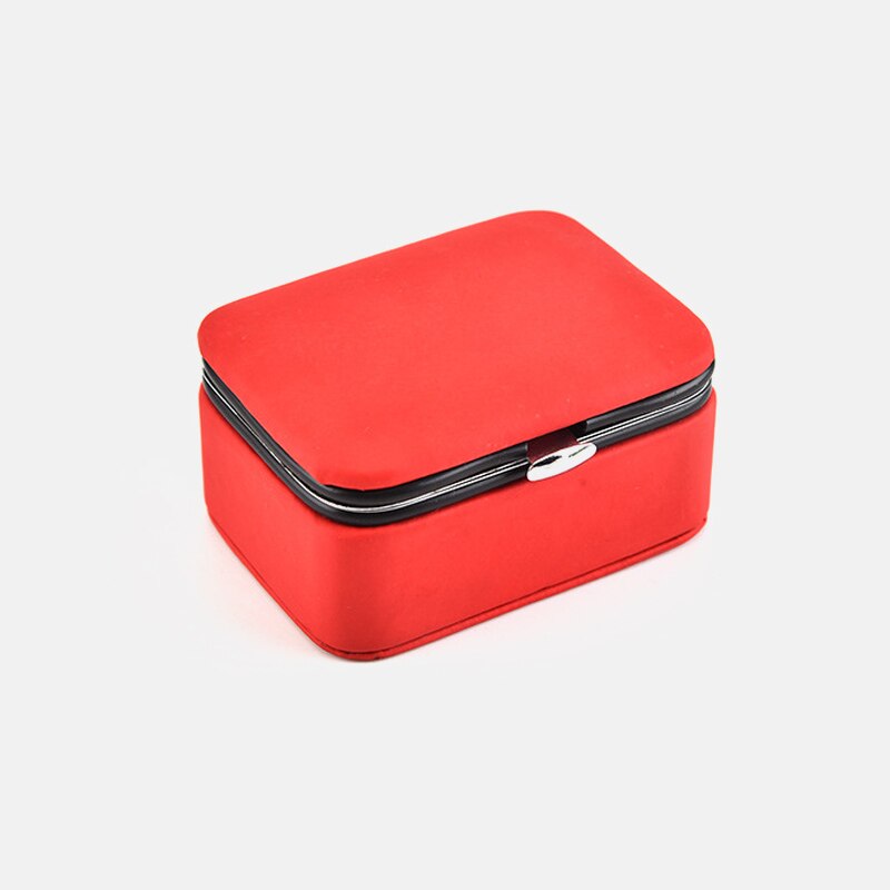 Small Size Jewelry Flip Cover Organizer Portable Cosmetic Leather Storage Display Travel Jewelry Case Boxes Jewelry Box Drawers: 6