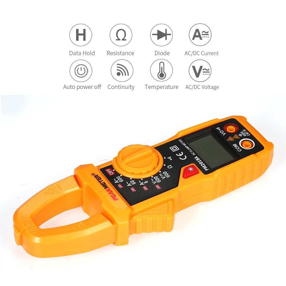 AC Clamp Meter 2000 Counts LCD Diaplay Digital Multimeter AC/DC Voltage AC Current Resistance Continuity Measurement Tester