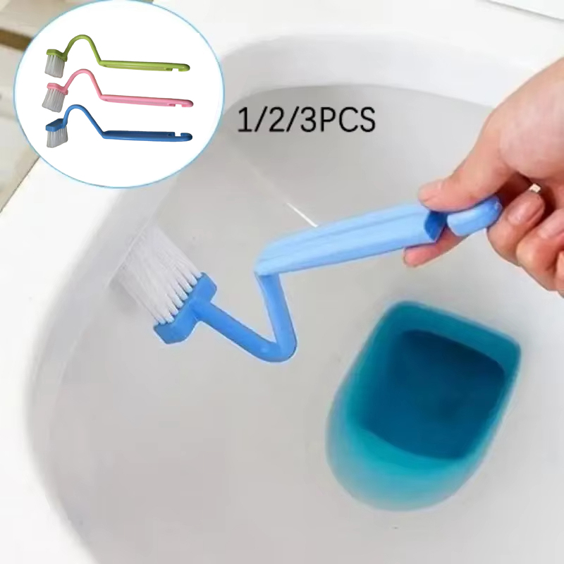 1/2/3 Uds cepillo de baño curvo cepillos de limpieza de inodoro de mango largo herramientas de limpieza profunda para el hogar accesorios de baño