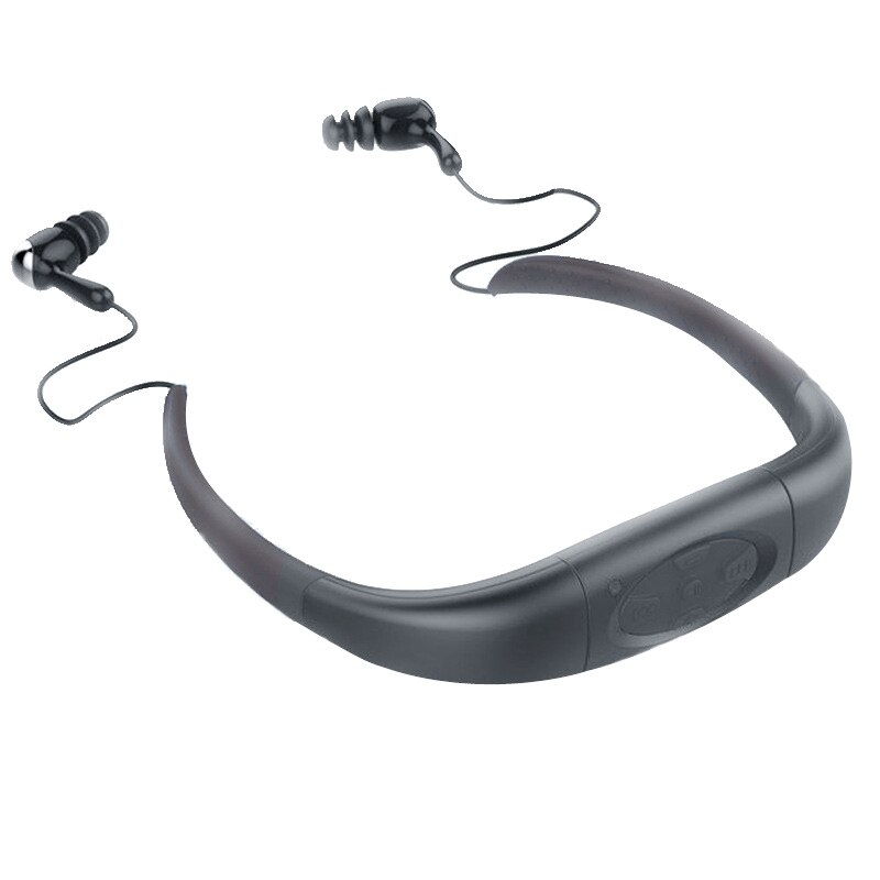 Reproductor MP3 impermeable, auricular, reproductor de música, banda para el cuello subacuática o auriculares con Radio FM para nadar y bucear