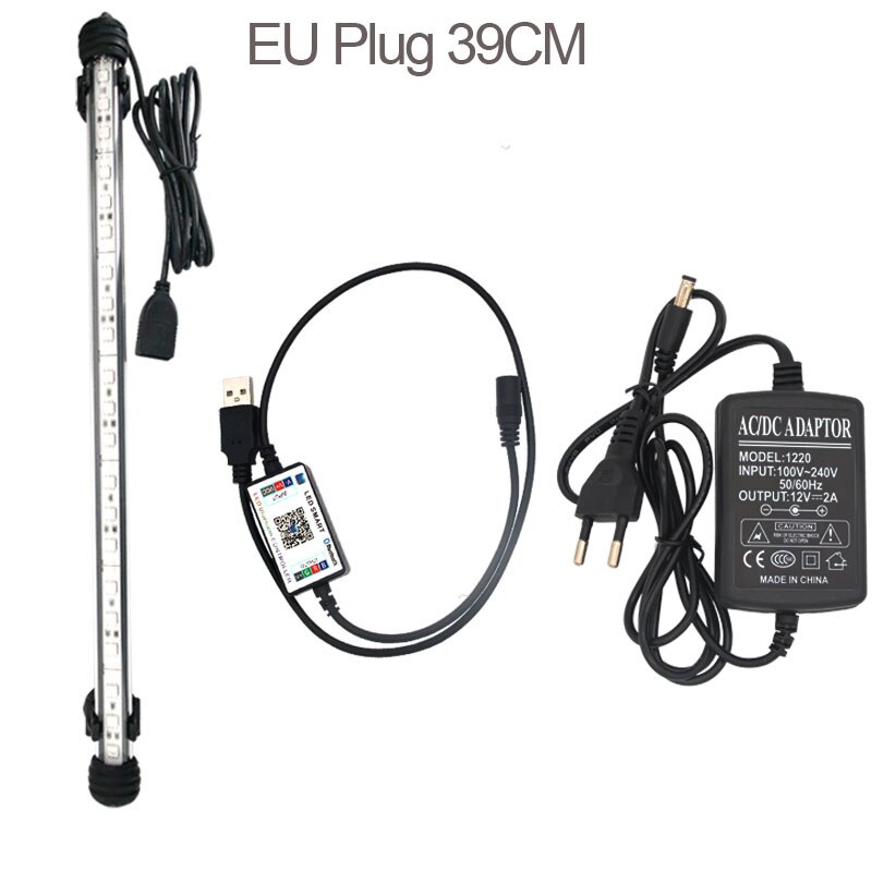 RGB Waterproof Aquarium Led Lighting For Fish Tank Led Light Lamp For LED Aquarium Light In The Aquarium Marine Timer Controller: 39CM EU Plug