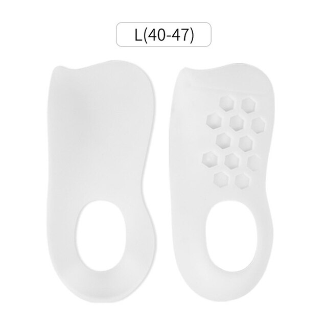 1Pair Flat Foot Orthopedic Insole Plantar Fascia Arch Support Collapse Orthosis Foot protection Outdoor Tool: White-L