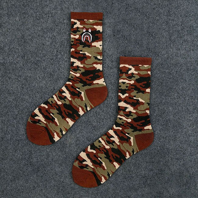 Men Brand Street Socks Camouflage Women Hiphop Korea Skateboard Sokken Cotton Elasticity Sporty Wear Outside Long Socks: 3