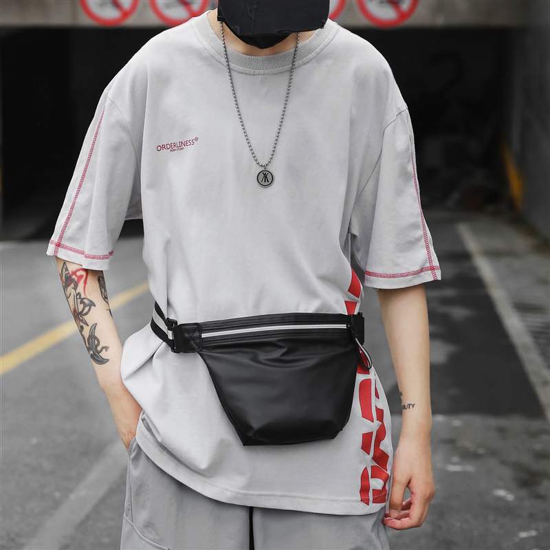 Mulheres diagonal saco de peito à prova dsmall água pequena cintura saco do mensageiro esportes ao ar livre maré marca japonês ins noite equitação reflexivo