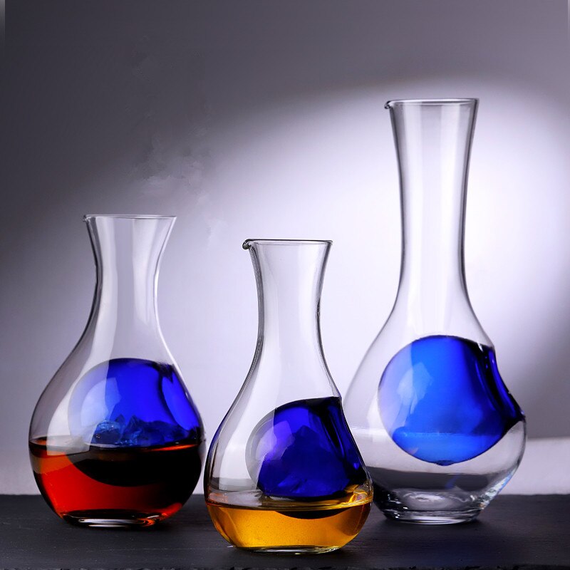 Japansk kristall sake glas iskanna hamster boet vin behållare kylrum vin pourers karaff set vinflaska tummehål