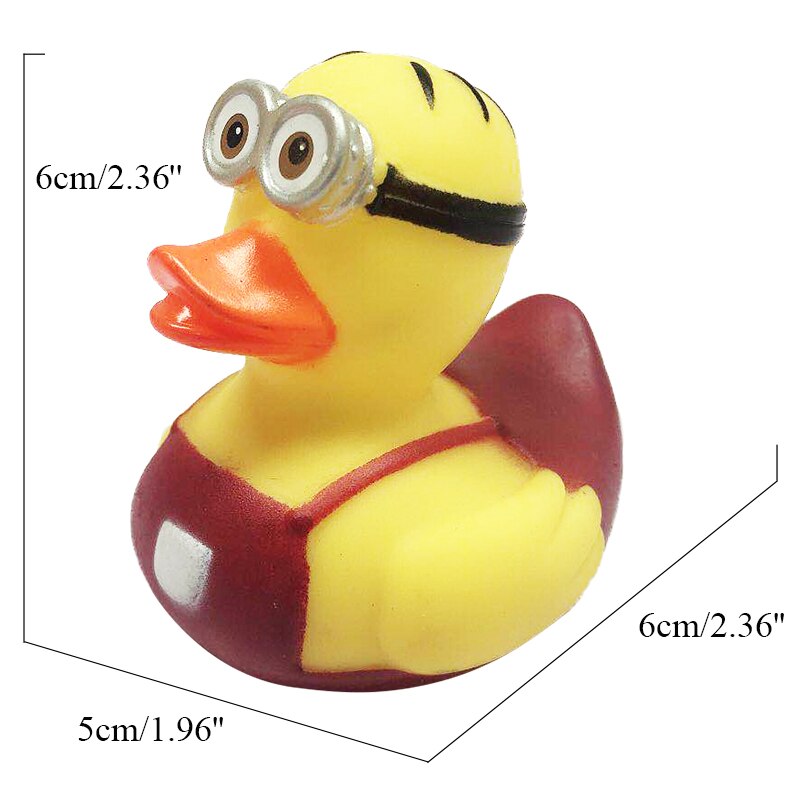 ESALINK Rubber Duck Style Spoof Duck Red Hockey Rhubarb Duck Black Hat Toy Duck Children Toy Duck: YN158-1pcs