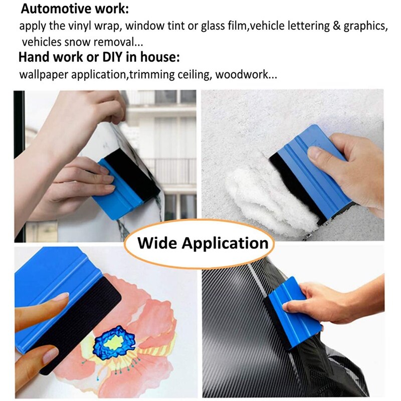 Vinyl Wrap Tool Kit, 10Pcs Felt Edge Squeegee for Car Vinyl Wrapping Window Film Tinting Decal Wallpaper Installation