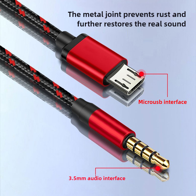 Micro Usb To Jack 3.5mm Audio Cable Connector Aux Cable 3.5mm Headphone Plug Phone Audio Adapter Cable for V8 Live Microphone