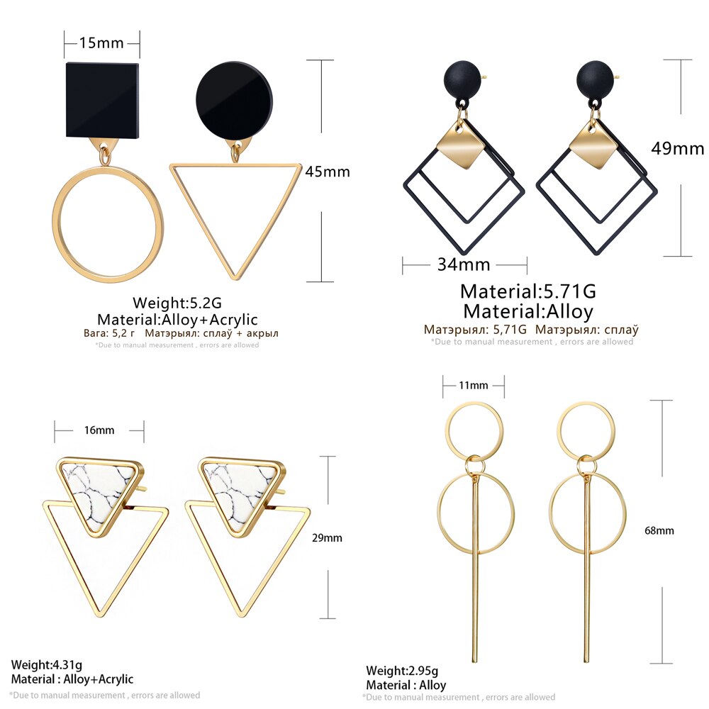 X & P Ronde Dangle Koreaanse Oorbellen Voor Vrouwen Geometrische Ronde Hart Gouden Oorbel Bruiloft Oorbellen sieraden