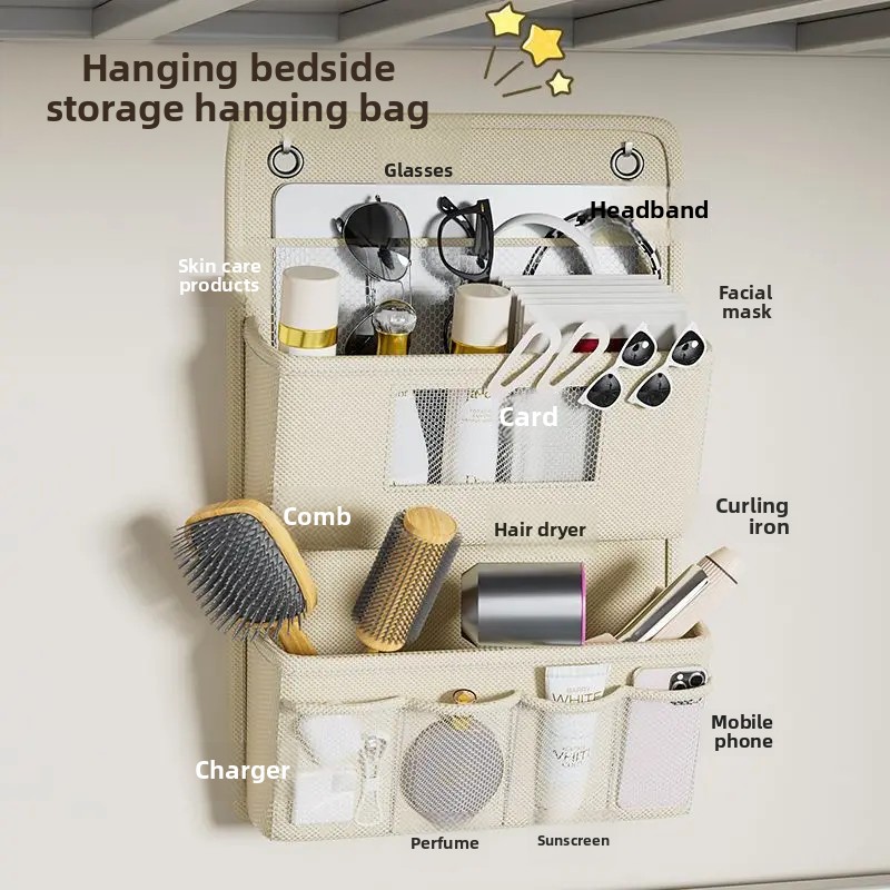 Hanging Storage Bag Closet Organizer for Dormitory And Home Miscellaneous Items Storage No Drilling Required Oxford Cloth Bag