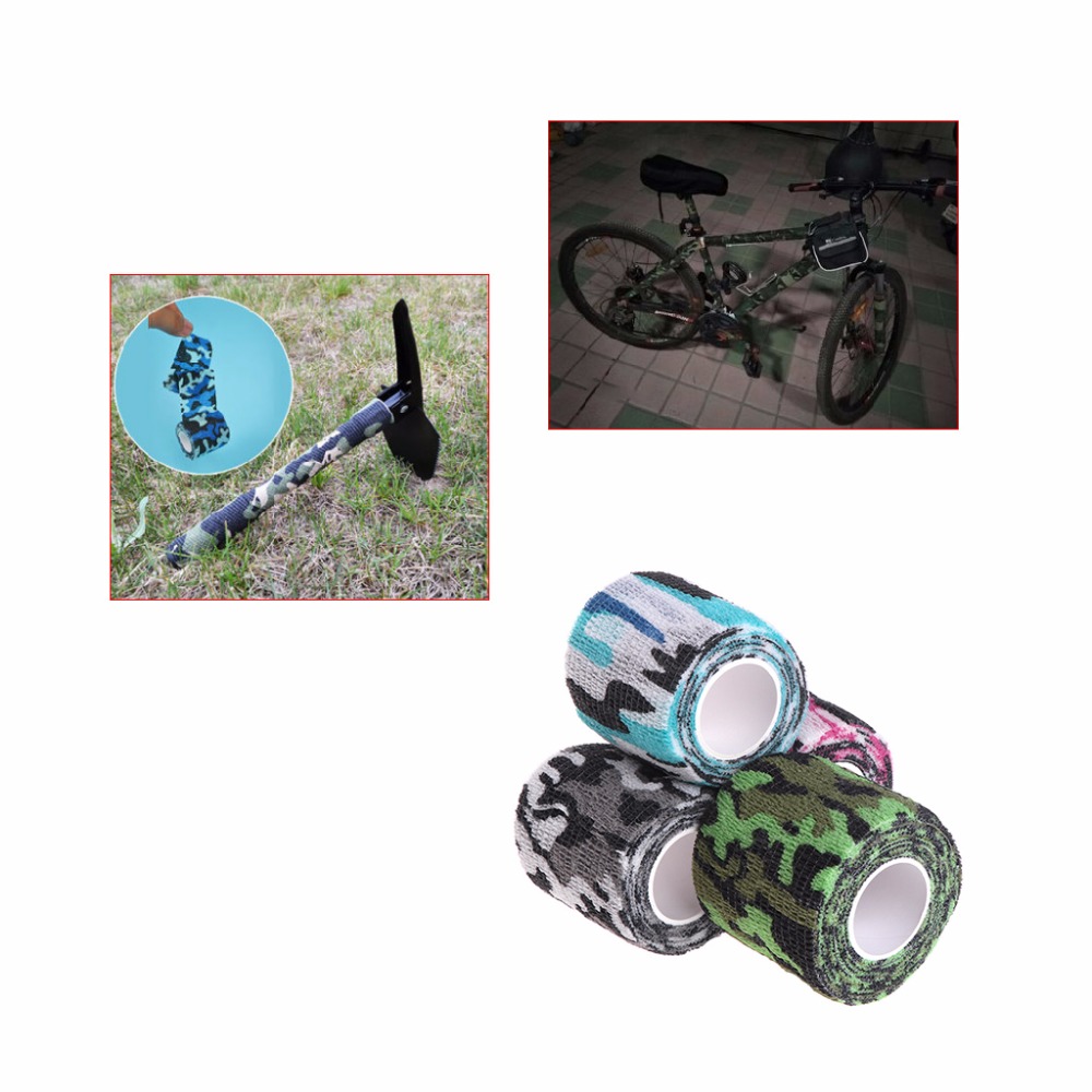 Camouflage Tape Adhesive Roller Wrap Scroll Outdoor Guise Elasticity Bandage