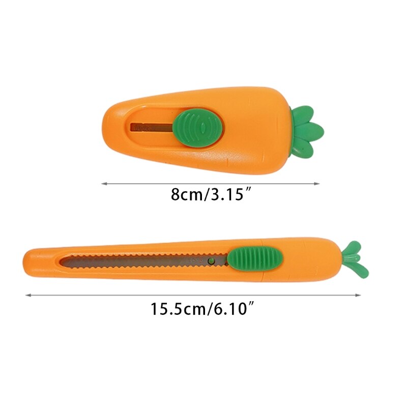 Portable Retractable Utility Knife Auto Spring Back Carrot-shaped Safety Package Box Opener School Office Supplies