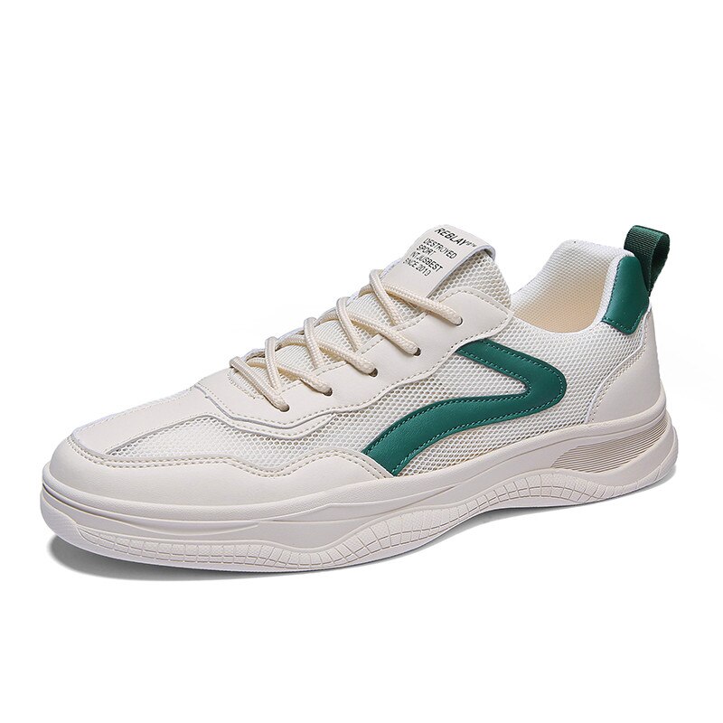 mesh breathable sports shoes men trend casual men's shoes men's comfortable breathable shoes mens casual sneakers: Green / 9.5
