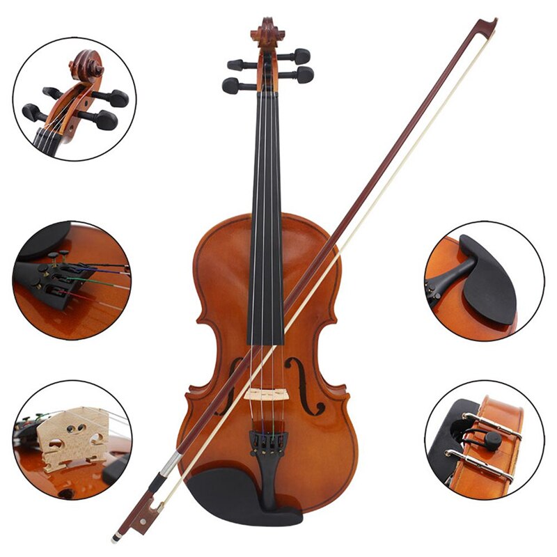IRIN Akoestische Viool 4/4 3/4 1/4 1/8 1/2 Grootte Massief Houten Sparren Flame Maple Fineer Viool Fiddle Met Case Rosin sets Viool 4/4
