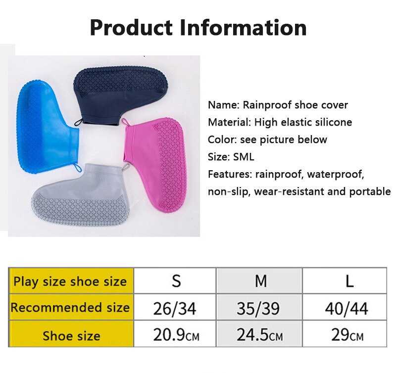 1 Paar Recyclebaar Waterdichte Schoen Cover Latex Materiaal Unisex Schoenen Beschermers Regen Laarzen Voor Indoor Outdoor Regenachtige Dagen