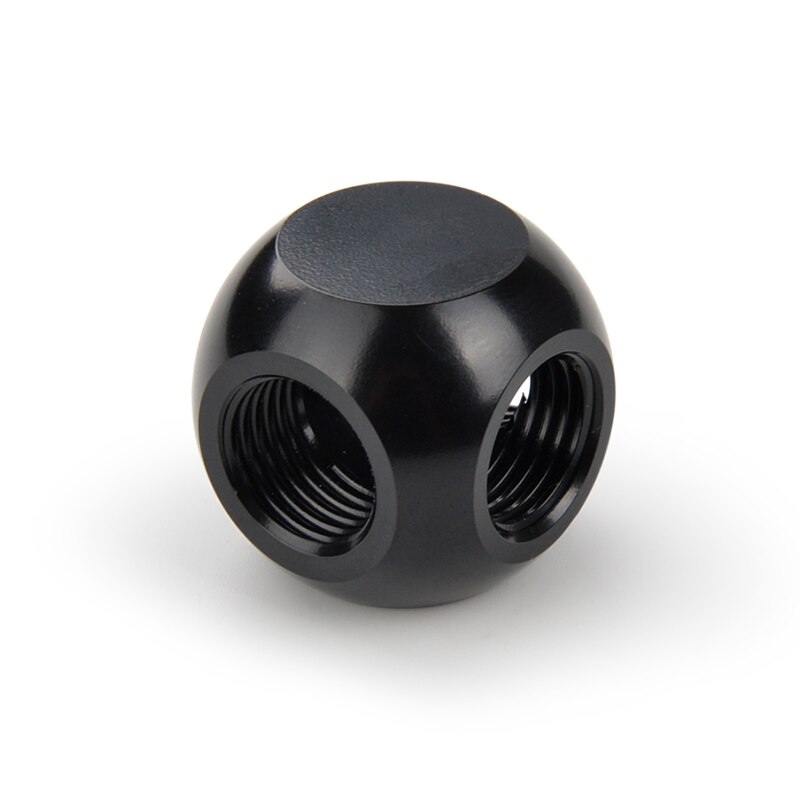 Syscooling DIY water loop for PC water cooling 3 way fitting copper Tee-joint G1/4 thread ball water cooling connector: Black color