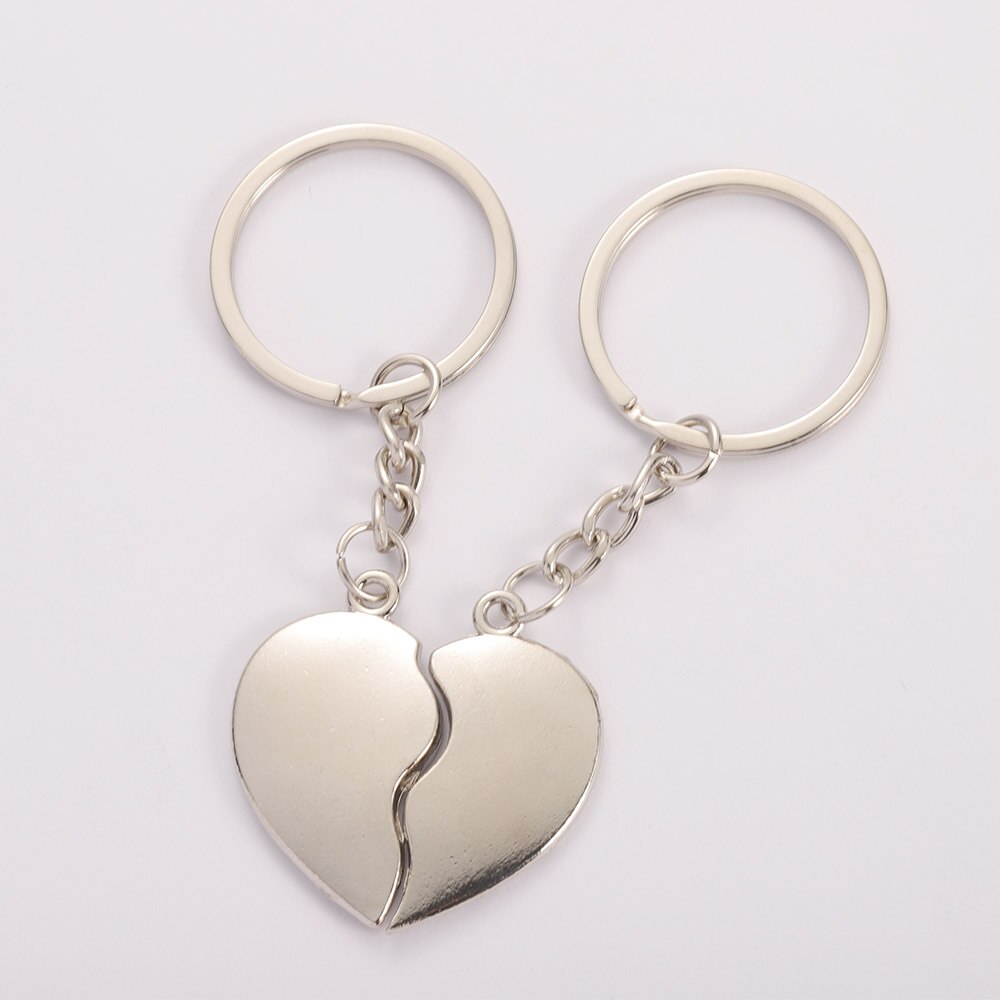 MINGXUAN 1 Paar Paar Keychain Schlüssel Silber Überzogene Korea Romantische Liebhaber Liebe Schlüssel Kette Souvenirs Valentinstag C411