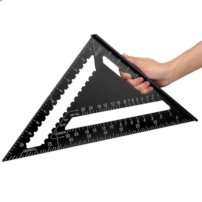 Angle Ruler Metric Aluminum Alloy Triangular Measuring Ruler Woodwork Speed Square Triangle Angle Protractor