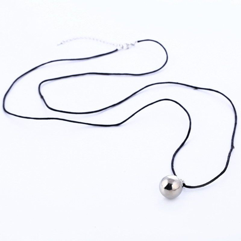 Collier boule harmonie argenté brillant grossesse carillon Vintage Bola pendentif 40 "longue chaîne collier pour mère bijoux