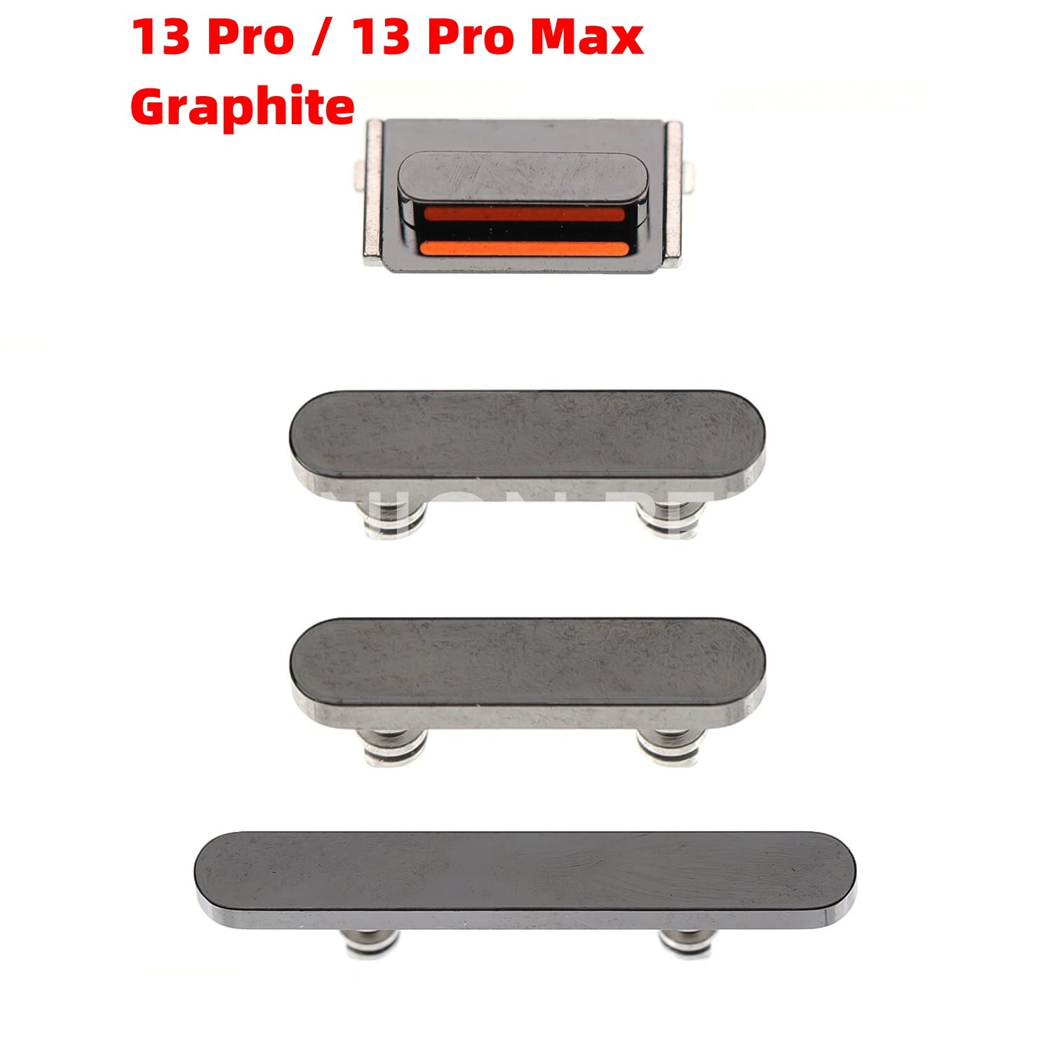 For iPhone 13 , 13 Pro Max Mini Volume Vibrate Key Switch Power Button Lock Side Button Full Set Smartphone Replacement Parts: 13Pro 13PM Graphite