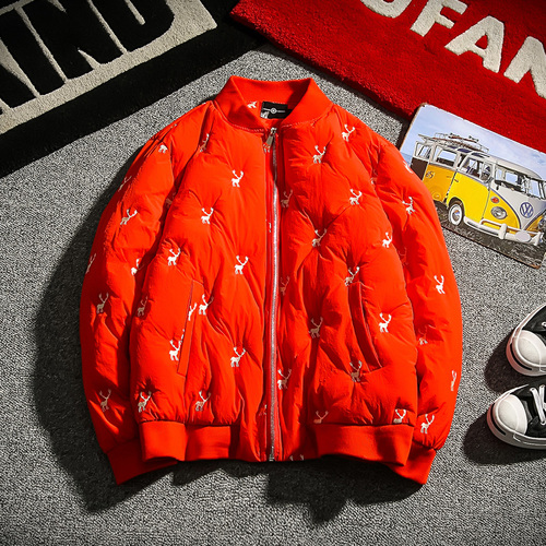 Japansk jakke menn vinter parka hjort broderi termisk hip hop jakker for menn store szie merke baseball krage kåpe