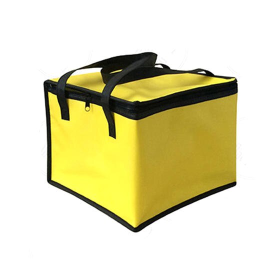 Storage Big Square Insulation Bags Solid Color Insulated Thermal Cooler Bag Lunch Time Sandwich Drink Cool Storage Chilled Zip: Yellow
