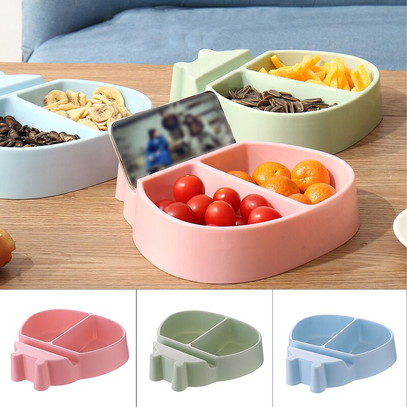 Kształt biedronki miska na przekąnarty plastikowe pudełko na przekąnarty nasiona orzechy i pojemnik na suche owoce płyta danie organizer z uchwytem na telefon