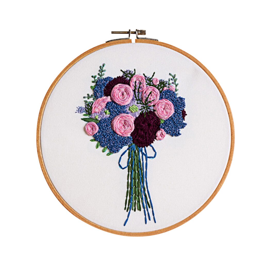 Blommor mönster gör det själv hela utbudet av broderi korsstygn set för nybörjare-handgjorda broderi gör-det-själv hantverk: F