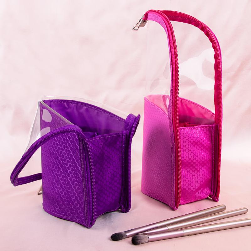 Portapinceles de maquillaje portátil, estuche para maquillaje a prueba de polvo, organizador de brochas cosméticas, cepillo para mujeres, organizador de herramientas de maquillaje