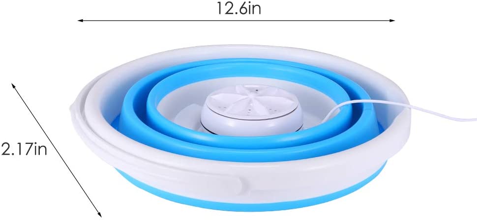 Mini Turbo Washing Machine With Foldable Tub Portable Personal Rotating Ultrasonic Turbines Washer USB Convenient Laundry Washer