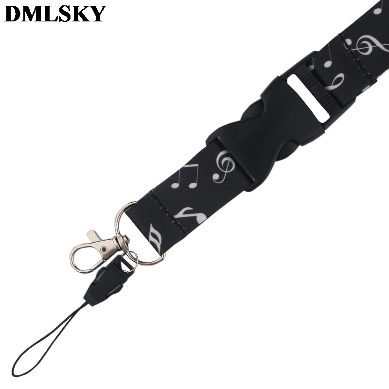 DMLSKY Music Notes Lanyard Sleutelhanger Lanyards voor sleutels Badge ID Mobiele Telefoon Touw Hals Bandjes Accessoires M3829